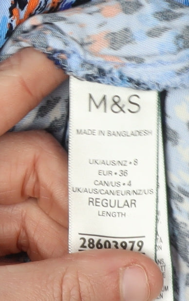 Marks and Spencer Women's Blue Animal Print Dress Size S