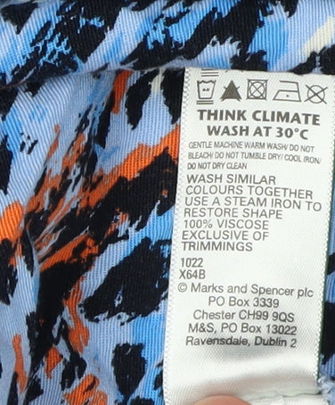 Marks and Spencer Women's Blue Animal Print Dress Size S