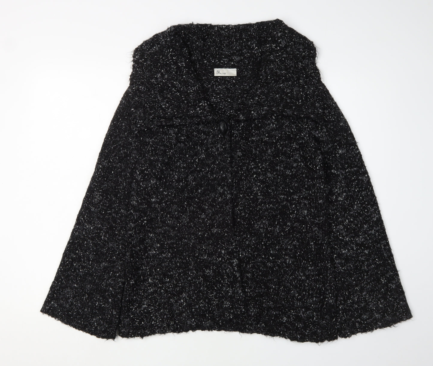 BHS Black Women's Cape Jumper - Size 10