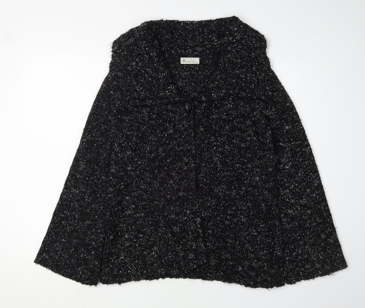BHS Black Women's Cape Jumper - Size 10