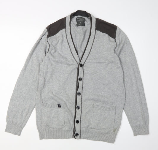 Next Men's Grey Cardigan, Medium, V-Neck Knit