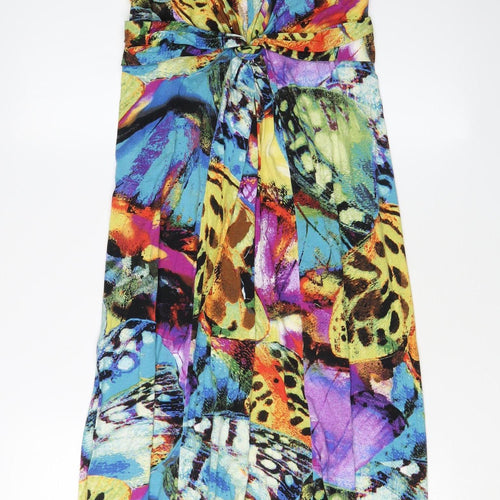 Wallis Women's Multicoloured Viscose Wrap Dress Size 10