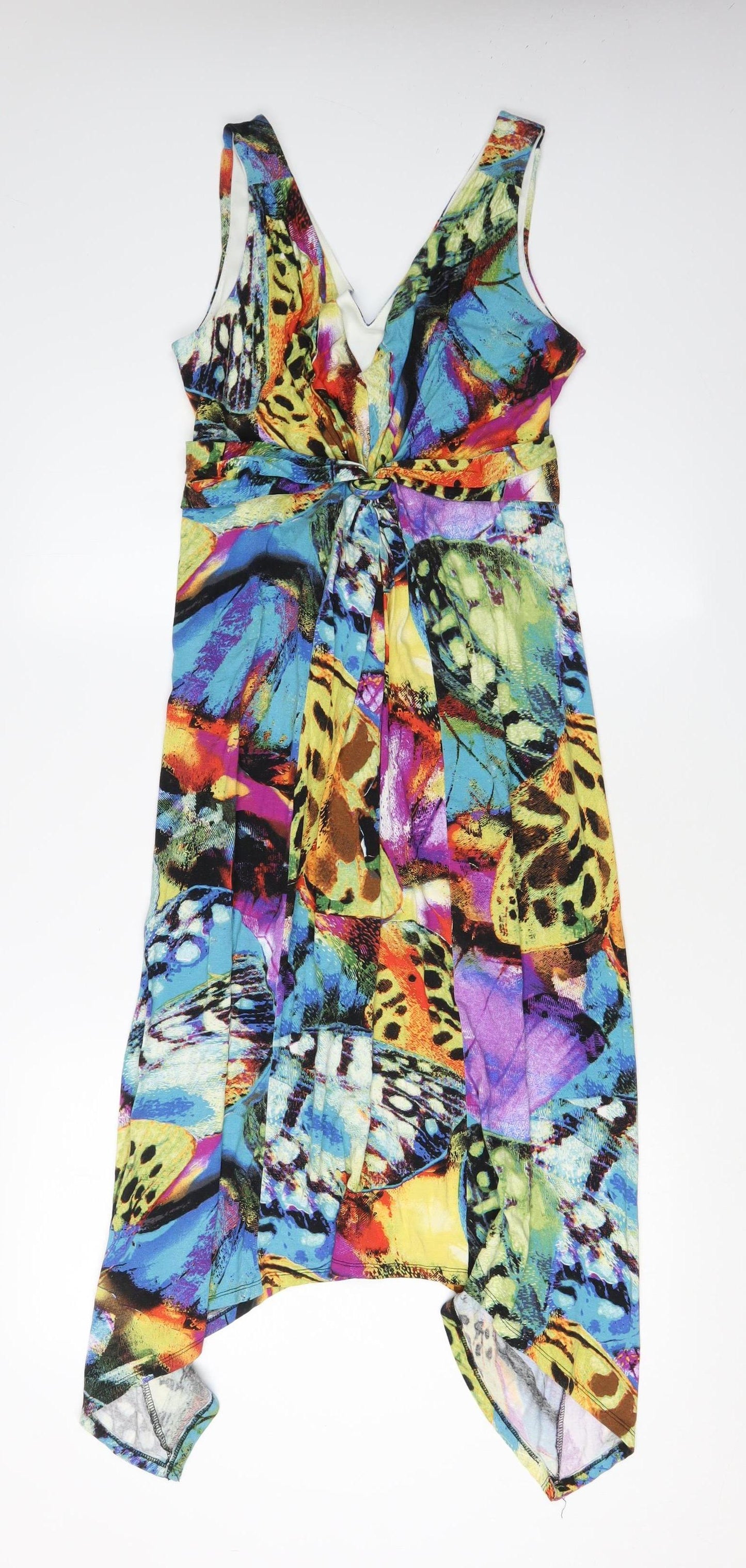 Wallis Women's Multicoloured Viscose Wrap Dress Size 10