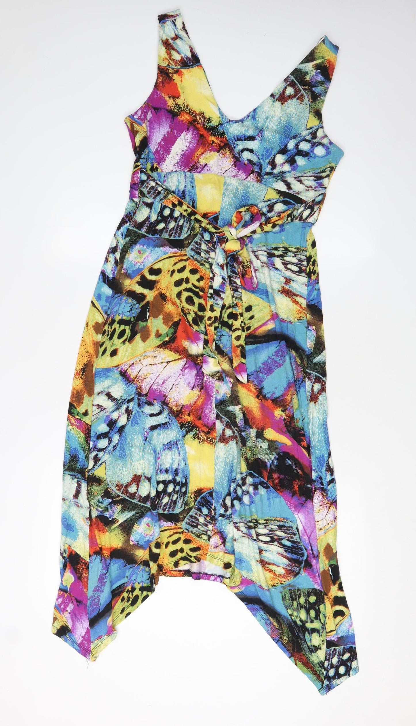 Wallis Women's Multicoloured Viscose Wrap Dress Size 10