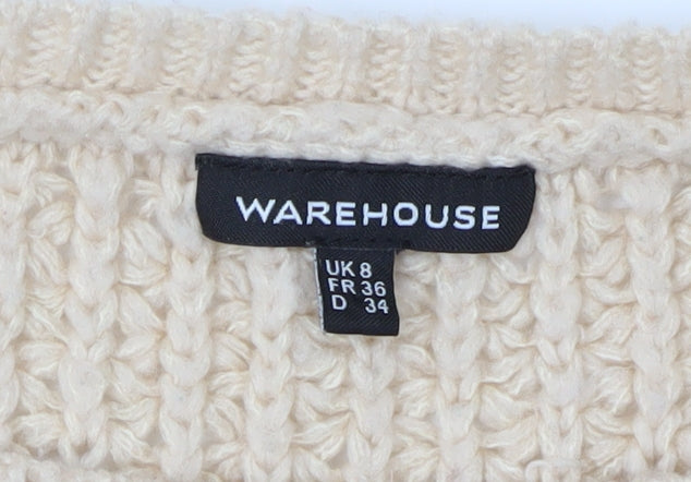 Warehouse Women's Beige Pullover Jumper, Size 8