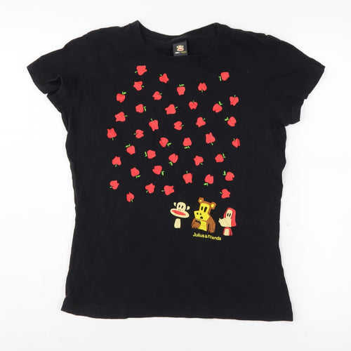Julius & Friends Unisex Black Medium Cartoon T-Shirt