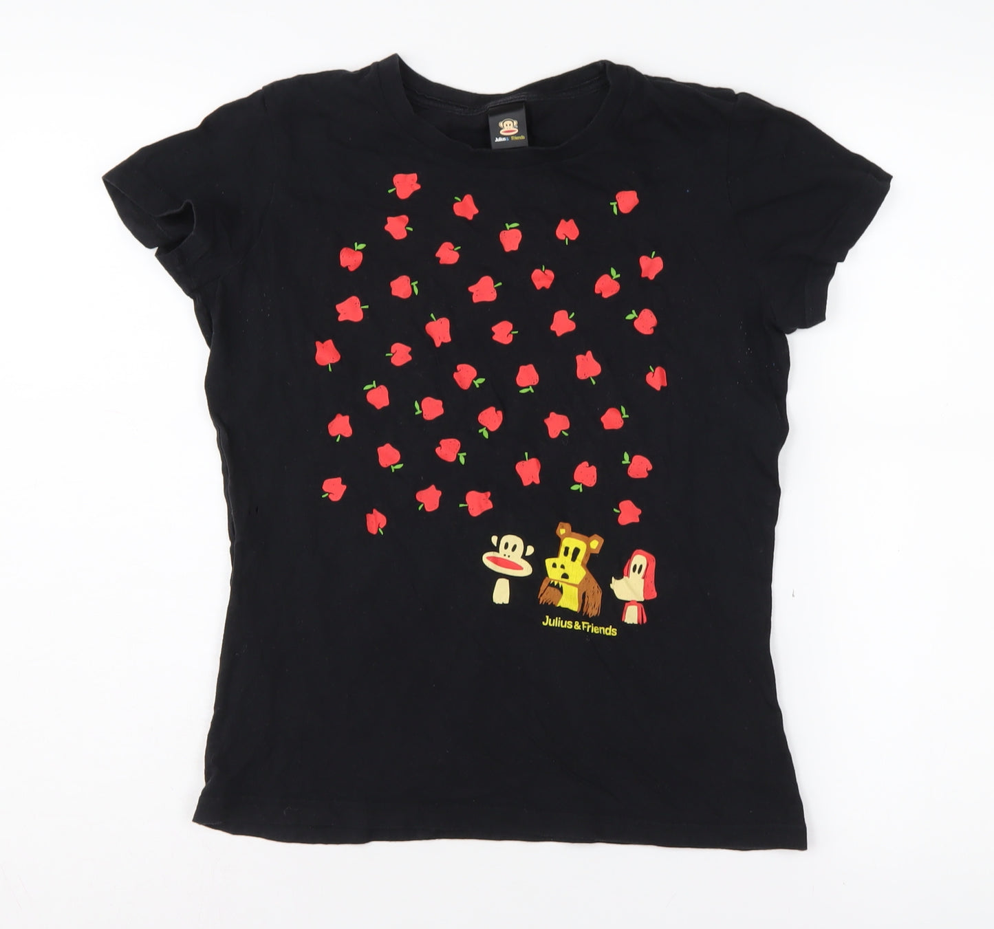 Julius & Friends Unisex Black Medium Cartoon T-Shirt