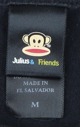 Julius & Friends Unisex Black Medium Cartoon T-Shirt