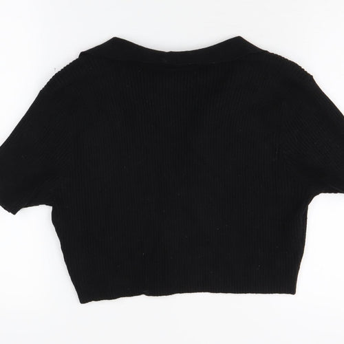 Kangol Women's Black Collared Jumper, UK 14, Casual Knit