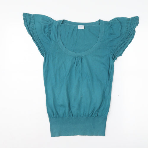 Oasis Women's Green Flutter Sleeve Top Size 10