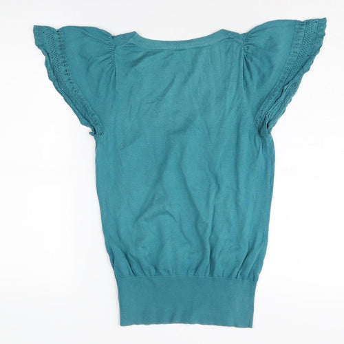 Oasis Women's Green Flutter Sleeve Top Size 10