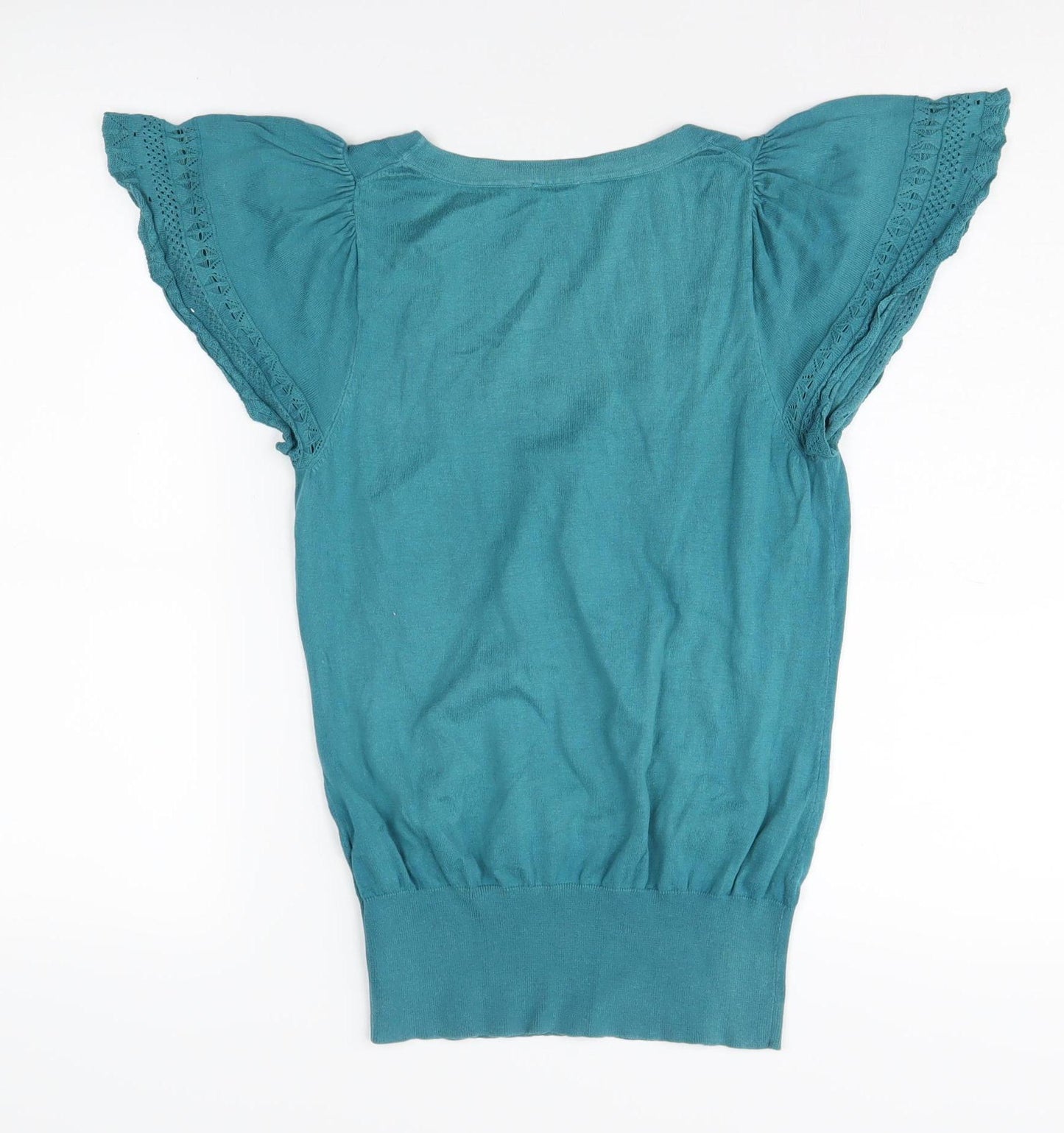 Oasis Women's Green Flutter Sleeve Top Size 10