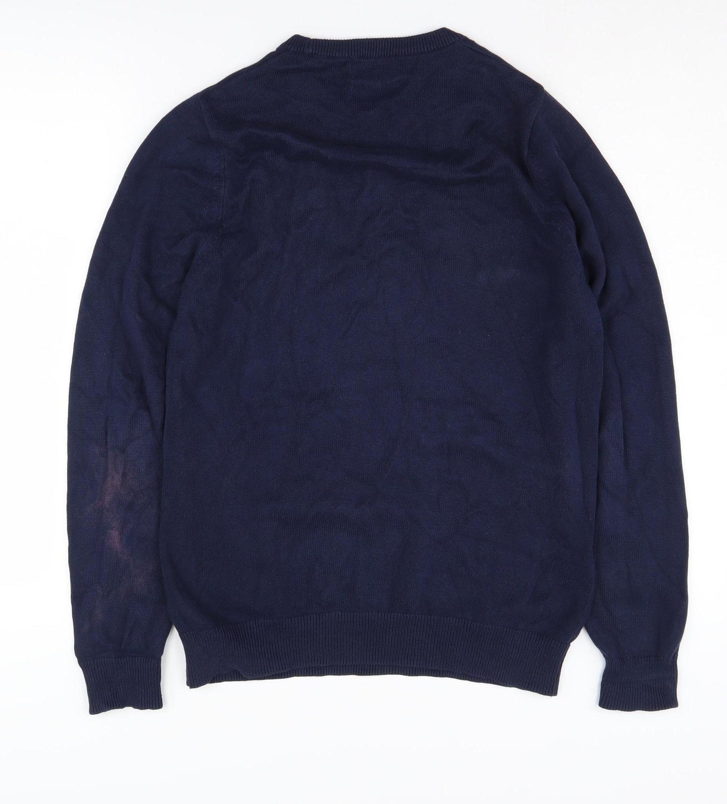 Marks and Spencer Men's Blue Cotton Pullover Jumper S