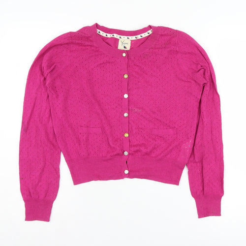 Yumi Women's Pink Cardigan, Size 10, Button Front