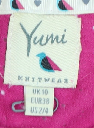 Yumi Women's Pink Cardigan, Size 10, Button Front