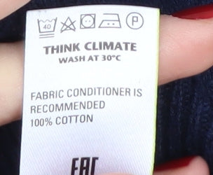 Marks and Spencer Men's Blue V-Neck Pullover Jumper L