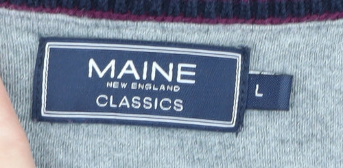 Maine New England Men's Purple V-Neck Jumper L