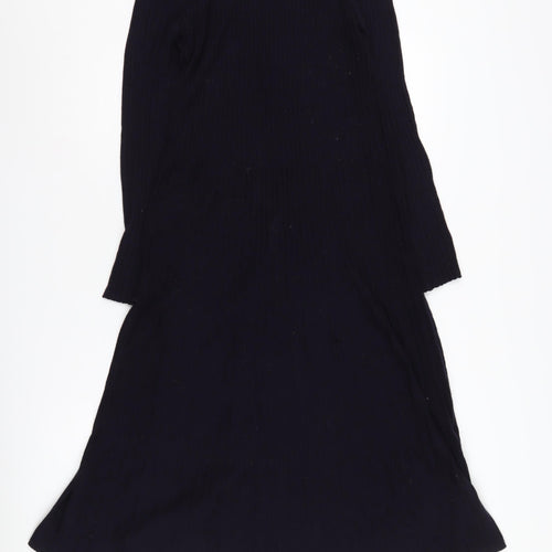 Whistles Women Black Long Sleeve Midi Dress L
