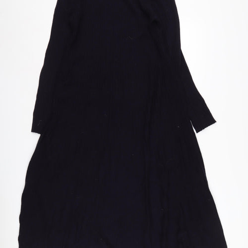 Whistles Women Black Long Sleeve Midi Dress L