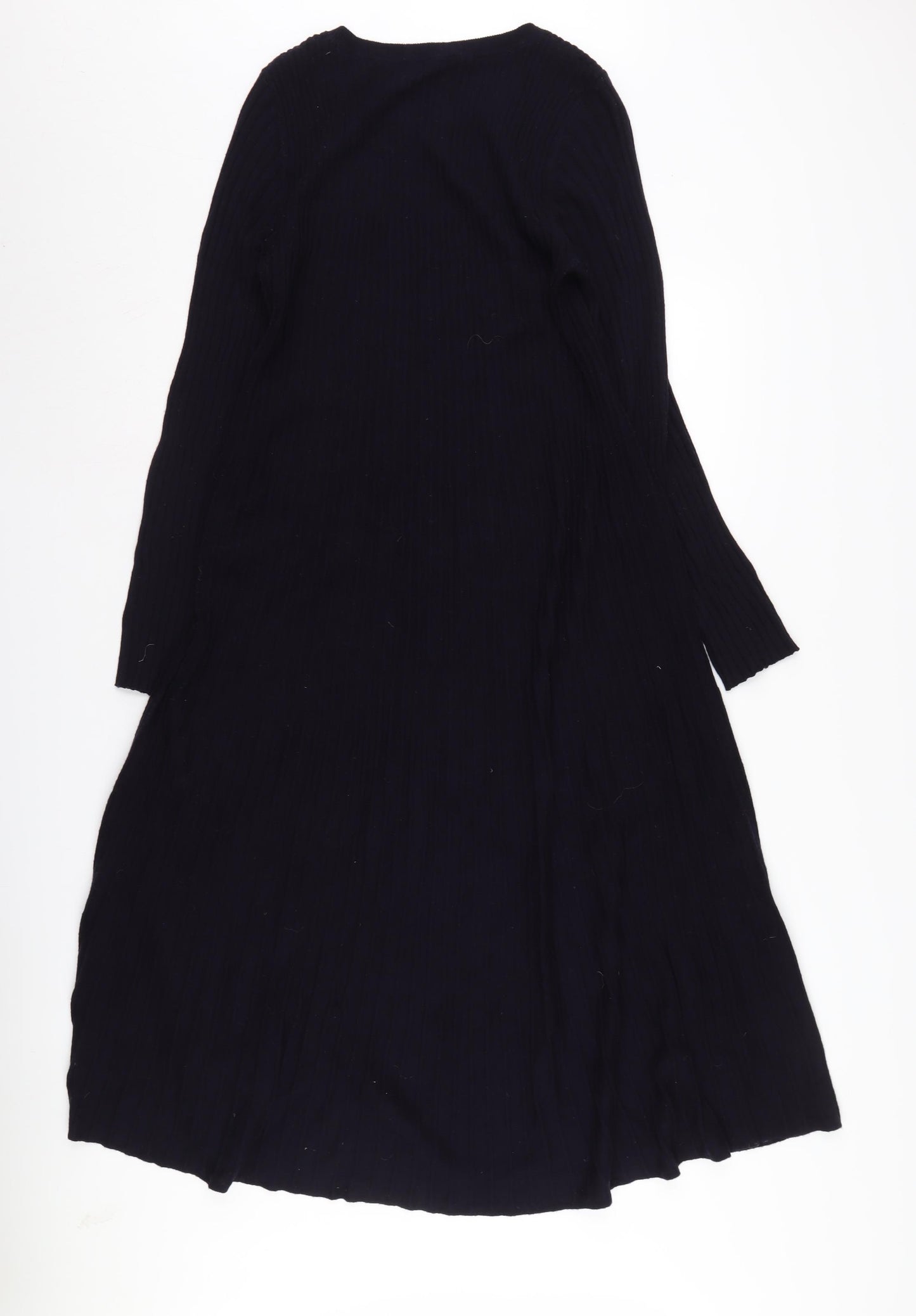 Whistles Women Black Long Sleeve Midi Dress L