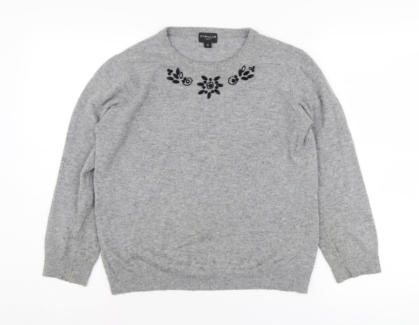 Cyrillus Women's Grey Embroidered Pullover Jumper - M