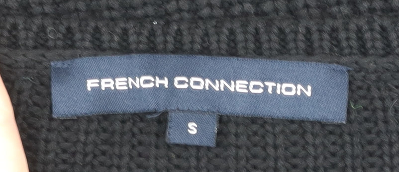 French Connection Women's Black Chunky-Knit Jumper S