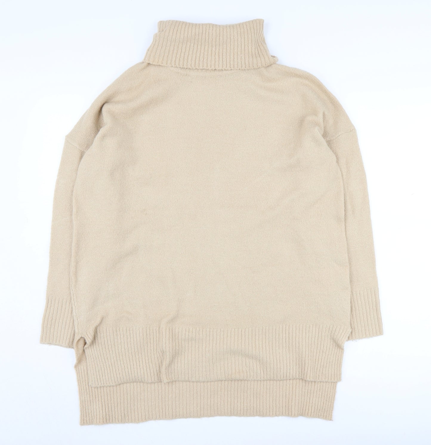 Brave Soul Women's Beige Roll Neck Pullover Jumper Size 8