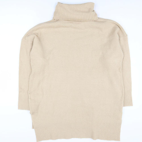 Brave Soul Women's Beige Roll Neck Pullover Jumper Size 8