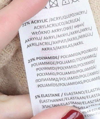 Brave Soul Women's Beige Roll Neck Pullover Jumper Size 8