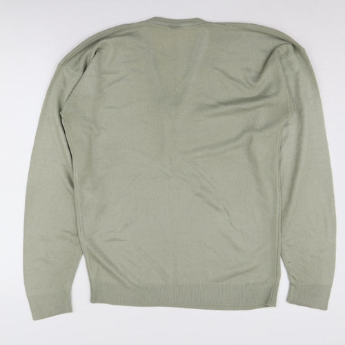 St Michael Men's Green Pullover Jumper, S, V-Neck, Vintage