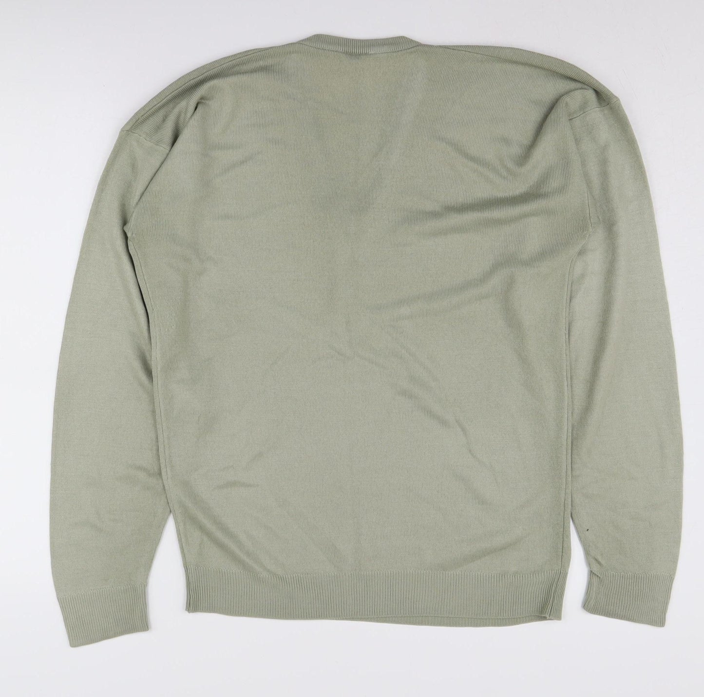 St Michael Men's Green Pullover Jumper, S, V-Neck, Vintage