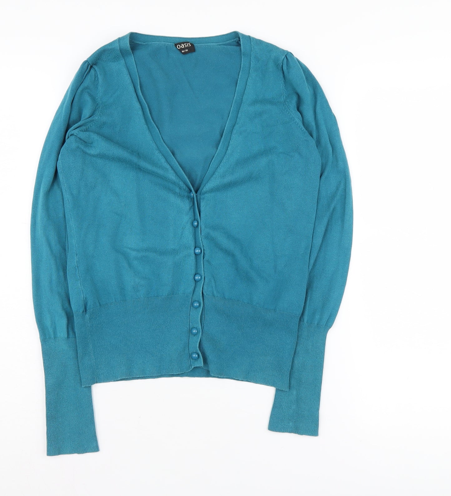 Oasis Women's Blue Cotton Cardigan Size 10 V-Neck