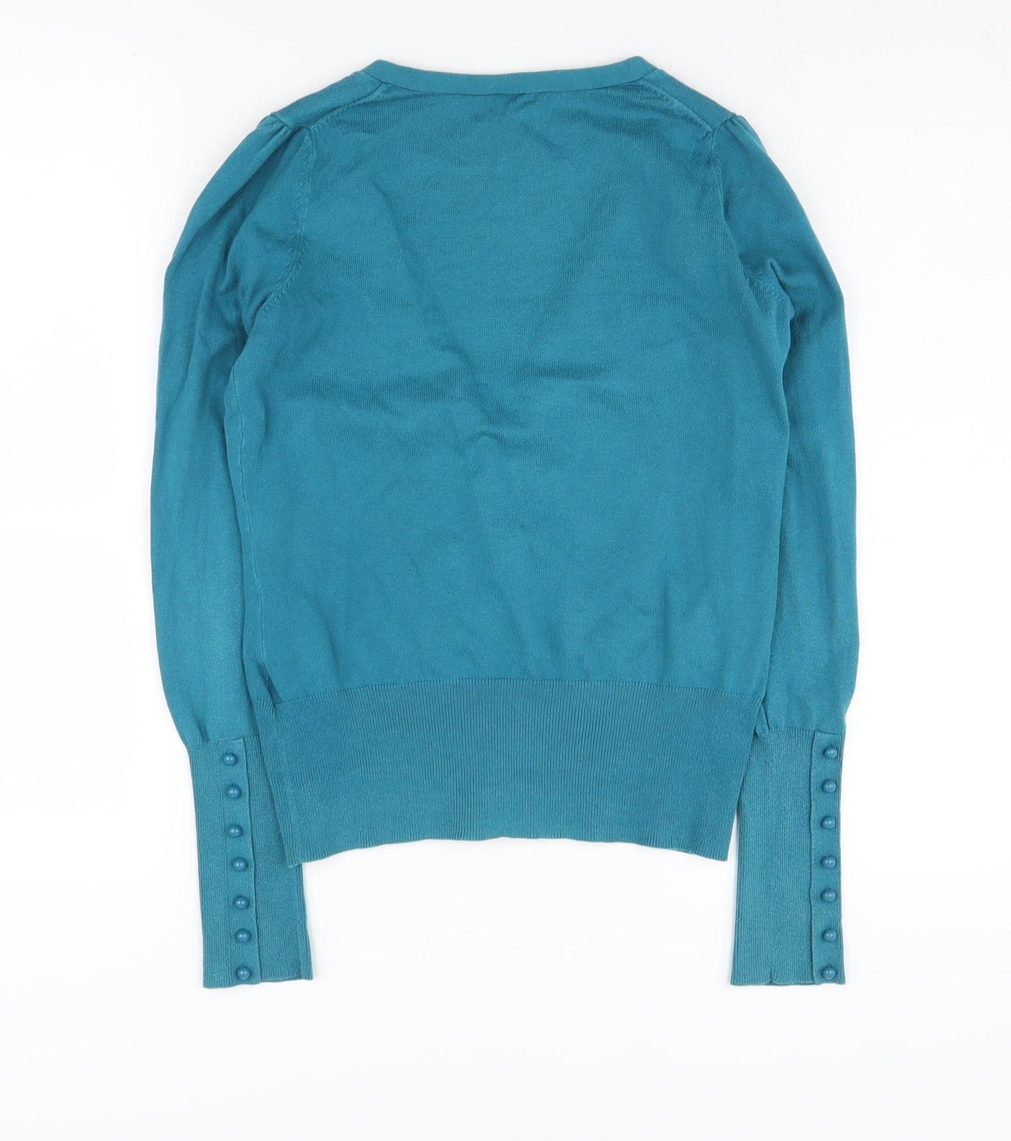 Oasis Women's Blue Cotton Cardigan Size 10 V-Neck