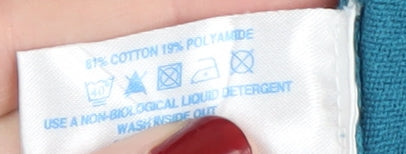 Oasis Women's Blue Cotton Cardigan Size 10 V-Neck