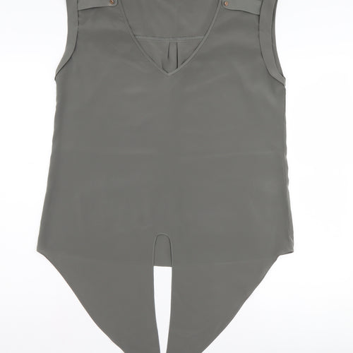 Oasis Women's Grey Sleeveless Basic Blouse Size 14