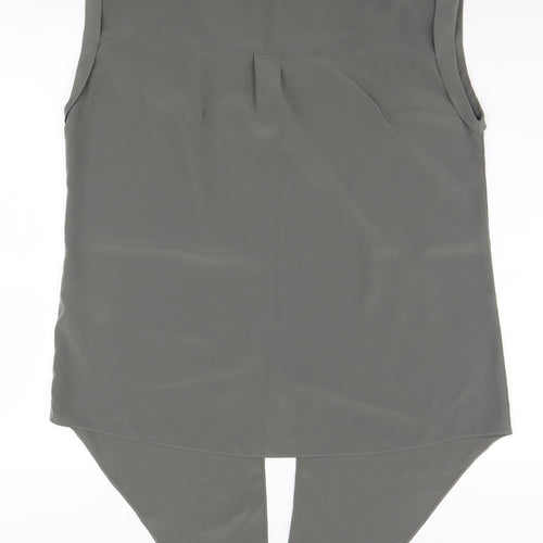 Oasis Women's Grey Sleeveless Basic Blouse Size 14