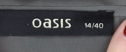 Oasis Women's Grey Sleeveless Basic Blouse Size 14