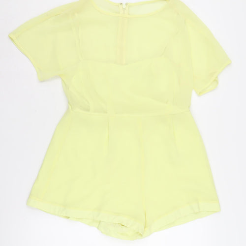 Topshop Women Yellow Playsuit Size 12