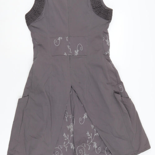 All Beautiful Grey Floral Women’s Shift Dress UK Size 10