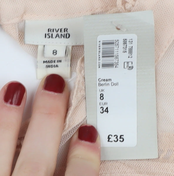 River Island Women's Ivory Kimono Blouse Size 8