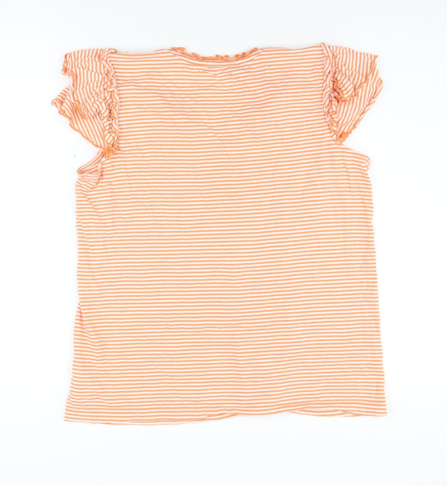 Chaps Women's Orange Striped T-Shirt, Size M
