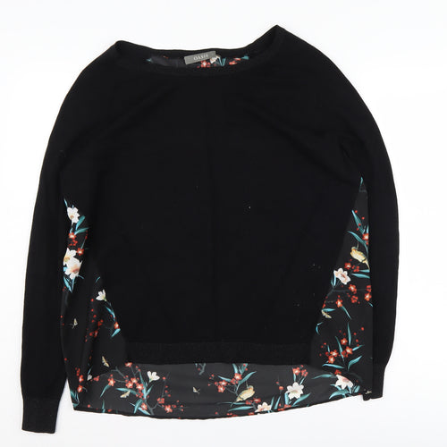 Oasis Women's Black Floral Pullover Jumper, L