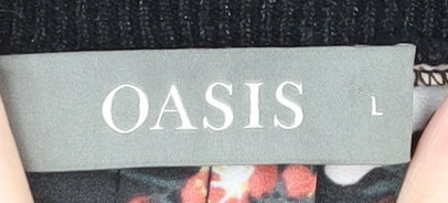 Oasis Women's Black Floral Pullover Jumper, L