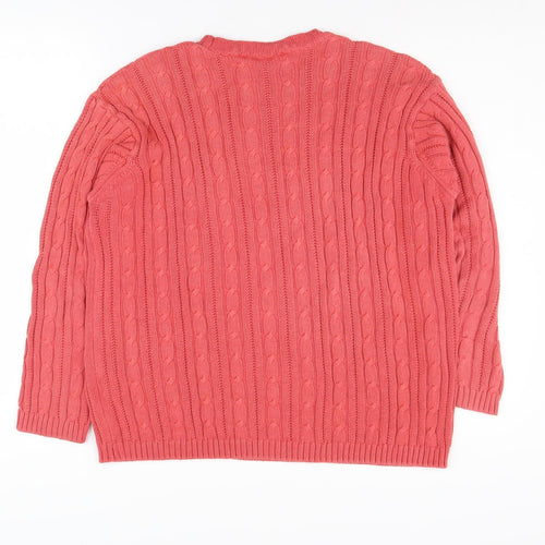 Marks and Spencer Women's Red Cotton Pullover Jumper