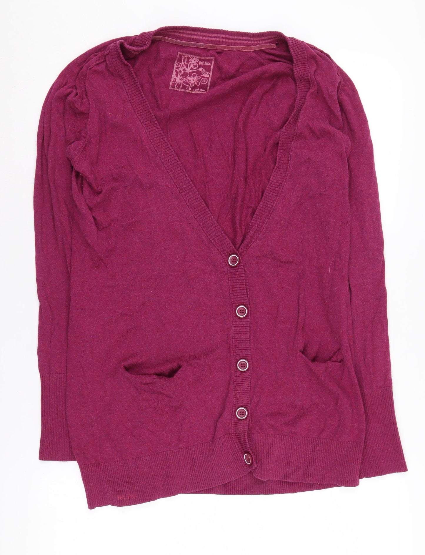 Fat Face Women's Purple Cardigan Size 18 Cotton