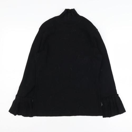 Laura Ashley Women's Black Mock Neck Pullover, Size 10
