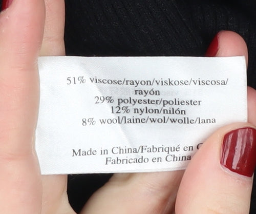 Laura Ashley Women's Black Mock Neck Pullover, Size 10