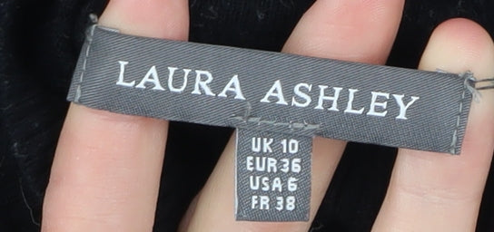 Laura Ashley Women's Black Mock Neck Pullover, Size 10