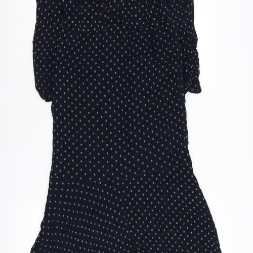 Mint Velvet Blue Polka Dot Midi Dress Size 6