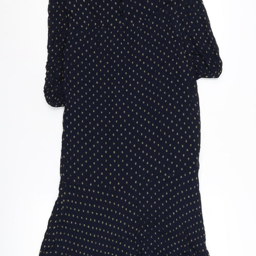 Mint Velvet Blue Polka Dot Midi Dress Size 6